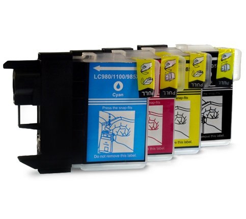Prestige Cartridge LC1100/LC985 Ink Cartridges for Brother DCP-J125 DCP-J315W DCP-185C DCP-197C DCP-373CW DCP-377CW DCP-6690CW 6890CDW 790CW Black/Cyan/Magenta/Yellow (Pack of 4)