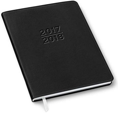 2017-2018 18-Months Monthly Large Black Cartier Planner Calendar (Including March 2017 - August 2018) Made in USA (Size: 9.6 " x 7.6")