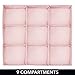 mDesign Soft Fabric 9 Section Dresser Drawer and Closet Storage Organizer Bin for Baby Room, Nursery, Playroom - Divided Large Organizers - Polka Dot Print - 2 Pack - Light Pink with White Dots