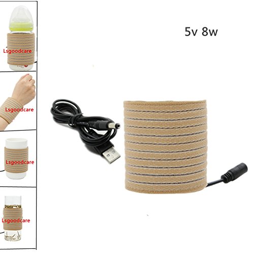 USB Milk Bottle Warmer, Lsgoodcare USB Multifunction Coffee Milk Tea Mug Beverage Hand Warmer for Car Travel Home Office Ect, 5V 8W, Coffe