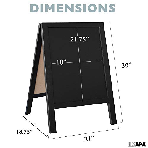 image for Ilyapa Wooden A-Frame Sign with Eraser & Chalk - Magnetic Sidewalk Cha