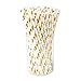 Christmas Party Supplies Paper Drink Straws Biodegradable - 100 Pcs Black&White Bulk Straws for Party, Birthday, Wedding,Bridal,Baby Shower,DIY Idea