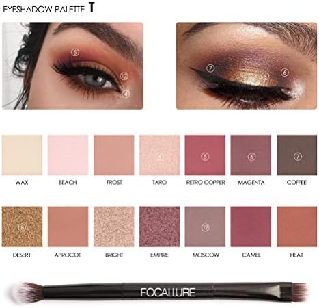 Focallure Eyeshadow Palette Glitter 14 Colors Shimmer Gold Matte Pigmented Pallets Blendable Colorful Eye Shadow Palettes Makeup Beauty Sets