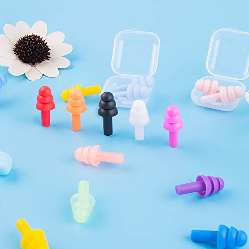 image for SIQUK 36 Pairs Silicone Swimming Earplugs Reusable Waterproof Ear Plug
