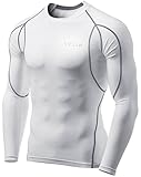 Tesla TM-MUD11-WHT_Large Men's Long Sleeve T-Shirt Baselayer Cool Dry Compression Top MUD11