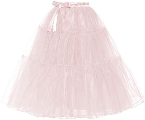 DYS Women's 1950s Petticoat Slip A Line Short Skirt Crinoline Knee Length