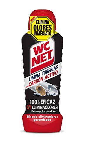 ¿Tuberías con malos olores? Wc Net Limpia Tuberías con Carbón activo es la solución. Disuelve cabellos y restos de jabón. 700ml