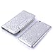 iPhone 7 Plus Wallet Case, HESPLUS Bling Sparkly Magnetic Flip Folio [Detachable] Leather Wallet Case Cover with Credit Card Slot Holder for iPhone 7 Plus 5.5 Inch - Silver