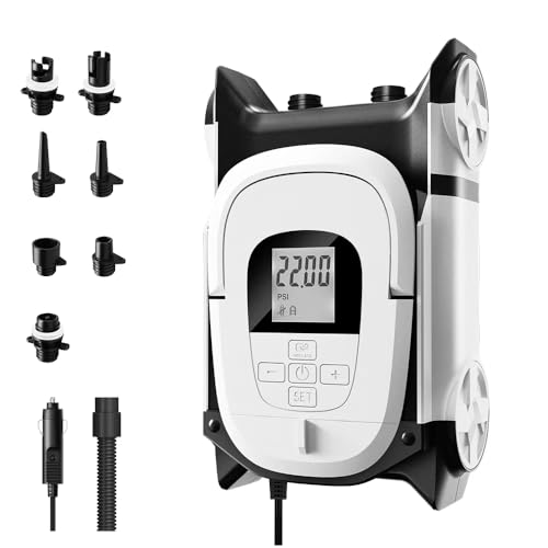 BAVIZZN 22PSI Electric Sup Pump 12V DC Sup Electric Pump Auto Stop Suitable Inflator & Deflator Paddle Boards, Inflatable Boats, Water Sports