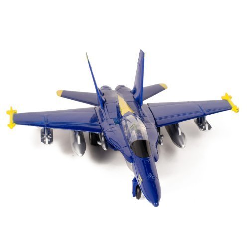 9" X-Planes US Navy F-18 Hornet Blue Jet Toy with Pull Back Action