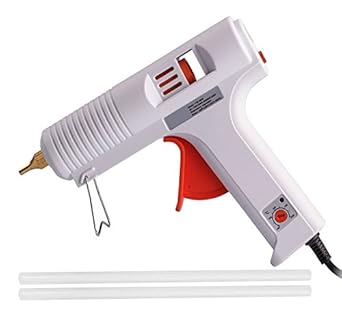 DEDSO Adjustable Temperature 110w Professional Hot Melt Adhesive Glue Gun with 2 Piece Glue Sticks (White)