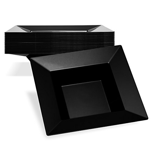 Small Plastic Bowls Black Dessert Plates Disposable Soup Bowl 5 oz