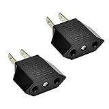 Power Converters, Universal Power Travel Plug Adapter Converting from EU Europe to US USA Power Power Converters (2 pack)