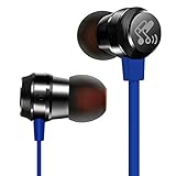 SoundPEATS Earbud Headphones In-Ear Noise Cancelling Earphones Stereo Headphones with Mic (Metal Housing, Flat Cable, In-line Control, iPhone and Android Compatible) - M20 Blue