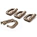OneTigris 4 Pack Multipurpose D-Ring Grimloc Locking for Molle Webbing Tan