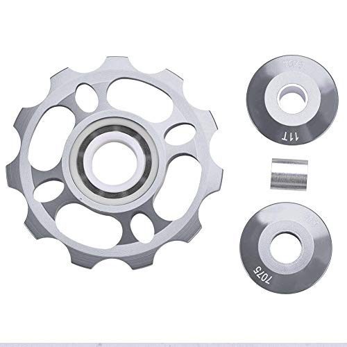 Bike Rear Derailleur Pulley, 11T Ceramic Bearing Aluminum Alloy Wheel Rear Derailleur Pulley Mountain Bike Bicycle Replacement Parts For 8/9/10/11 Speed Rear Derailleur(Titanium )
