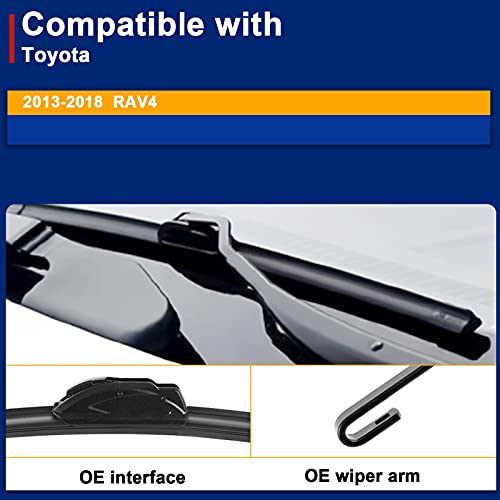 24 In Wiper Blade Complete Wiper Blade Set For Toyota RAV4 (2013-2018) - Front 16" & 26", Rear 10" 21 In Wiper Blade - Foto 3