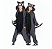 WOTOGOLD Animal Cosplay Costume Racoon Unisex Adult Pajamas Gray Large