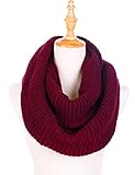 Women Winter Knit Infinity Scarf Fashion Circle Loop Scarves Thick Warm(Red/Black/Beige/Grey/Yellow)