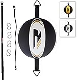 RDX Leather Boxing Speed Bag MMA Double End Dodge Ball Punching Training Floor to Ceiling Rope Workout