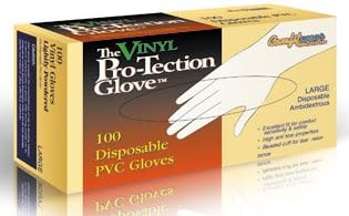 COMFITWEAR Powder-Free Disposable Vinyl Gloves PVC Exam Glove- (100 Count) (Large)