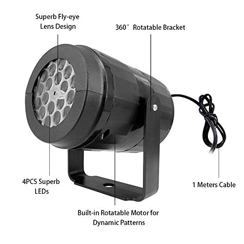 Lixada Christmas Projector Lights LED Projection Light 12 Patterns Rotatable Spot Light for Christmas Xmas Halloween Holiday Festival Party Home Decor Decoration Present Gift