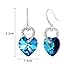 Double Heart Dangle Earrings with Austrian Crystals - Anniversary Birthday Gift with Jewelry Box for Women and Girls