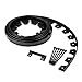 EasyFlex No-Dig Landscape Edging with Anchoring Spikes, 1.5 in. Tall Straight Top Plastic Garden Border, 20 Foot Kit, Black