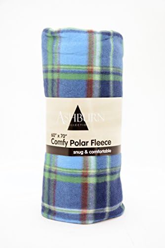 Comfy Polar Fleece Throw Blanket 60" X 70" - Bigger, Better, Softer - One Week Clearance Sale On Now! (Green/Blue Plaid)
