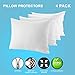 The Grand Pillow Covers Queen Size - Poly-Cotton Pillow Protector with Zipper - Moisture Wicking, Advanced Allergy Protection Pillow Protector - Protects Pillow from Dust, Dirt, and Debris (4 Pack)