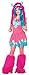 Leg Avenue 2 Piece Mischief Monster Dress And Furry Monster Hood With Pom Pom Ties, Pink, Medium/Large