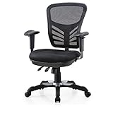 Poly and Bark Brighton Office Chair in Mesh, Black