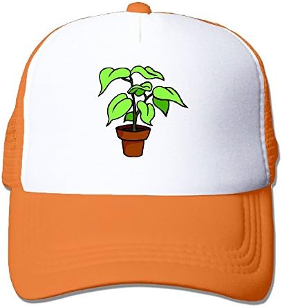 SHINENGST Potted Plant Mesh Trucker Caps/Hats Adjustable For Unisex Orange