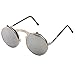 Pession Small Retro Steampunk Circle Flip Up Glasses/Sunglasses