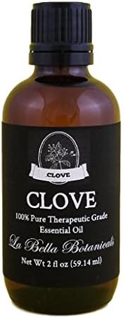 Clove Essential Oil - 2 Fluid Ounce - 59.14 ml - syzygium aromaticum - Pure Clove Oil - Therapeutic Grade Essential Oil - Best Essential Oil - Undiluted - Paraben Free - La Bella Botanicals