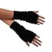 Knitted Fringe Warm Gloves,Morecome Women Girl Diamond knitted gloves (Black)