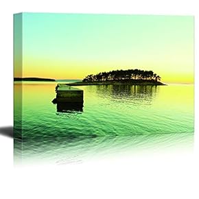 Canvas Wall Art - The Bay in The Middle of The Ocean Back on The Island - Giclee Print Gallery Wrap Modern Home Art Ready to Hang - 12x18 inches