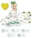 Tiny Steps Baby Monthly Milestone Blanket - Thick Fleece (60 x 40 Inch) Leafy Wreath Marker Cute Headband and Box Included | Photo Backdrop Customized Memory for Newborn Boy Girl Twin Shower Registry
