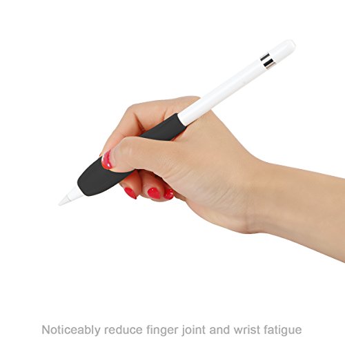 Tranesca Ergonomic grip holder for Apple Pencil-Black-updated version (Must have apple pencil accessory)