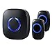 SadoTech Wireless Doorbell for Home - Battery Operated, 1000 Feet, Wireless Door Bell w/LED Flash, 2 Door Bell Ringer & 1 Plug-In Chime Receiver, Easy-to-Use, Matte Black