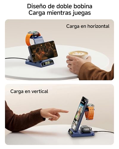 Cargador Inalámbrico para Samsung S26 Ultra, Estación de Carga 3 en 1 para Samsung Galaxy S26/S25 Ultra/S24/Z Flip 7/Z Fold 7, Base de Carga para Galaxy Watch 8/Ultra/7/6, Buds 4/4 Pro (No Adapter)