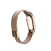 OLLIVAN for Xiaomi Mi Band 3 Replacement Strap, Stainless Steel Wristband Bracelet Replacement Band Wrist Strap for Mi Band 3 Tracker, Host Remove Easily via Double Elastic Buckle (Buckle Rose Gold)