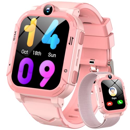 Blackview Children's Smart Watch, GPS, Can Insert SIM Card, Watch with 4G Video Calls, SOS Emergency Call, Phone Call, Voice Chat, SMS, School Mode, Pedometer, Children's Watch for Girls and Boys