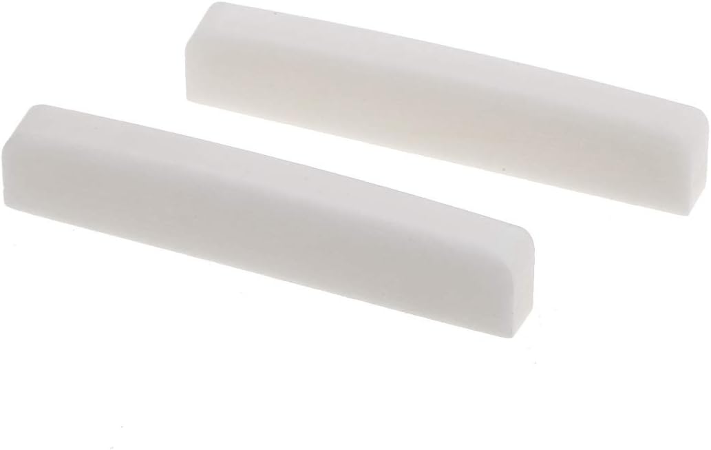 Musiclily Pro Universal Jumbo Bone Nut Blank for Acoustic and Electric Guitar Ivory(Set of 2), 48,39 mm x 4,88 mm x 9,52 mm