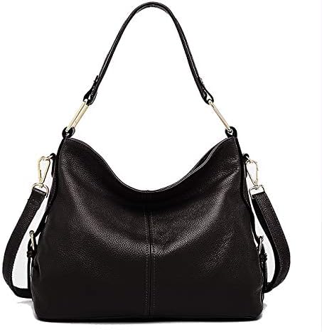 Leather Black Hobo Handbags Supple Shoulder Bags Soft Handbags Tote bag For Ladies
