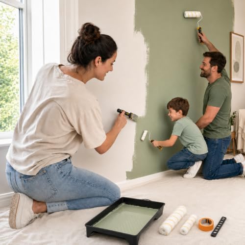 Raulde Paint Roller Set of 10 - Paint Rollers and Trays Set - Roller Sets for Painting - Paint Brush and Rollers for Painting - Wall Paint Roller - Home Painting Kit