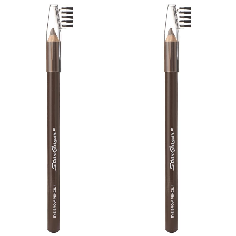 Brown Black eye brow pencil number 04 with intigrated eye brow brush to define contour your brows. (Pack of 2)