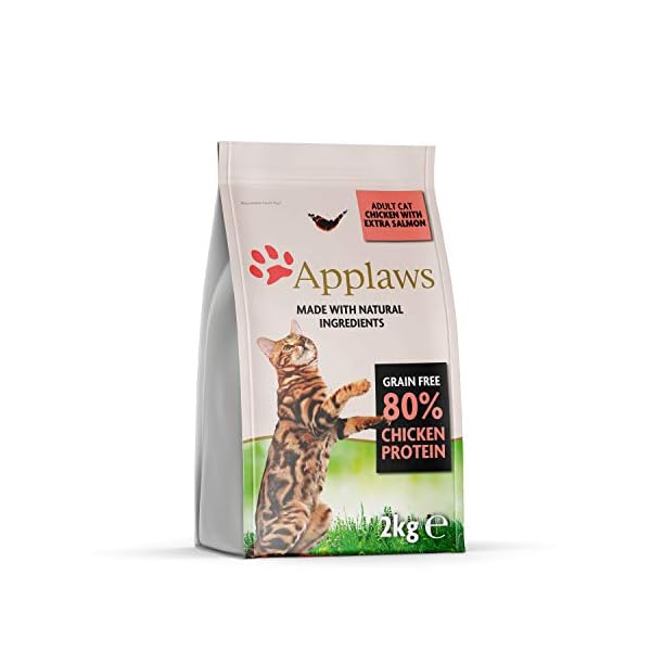 Applaws-Grain-Free-Dry-Cat-Food-Chicken-and-Salmon-2kg Applaws Complete and Grain Free Dry Adult Cat Food, Chicken with Salmon, 2kg (Pack of 1)