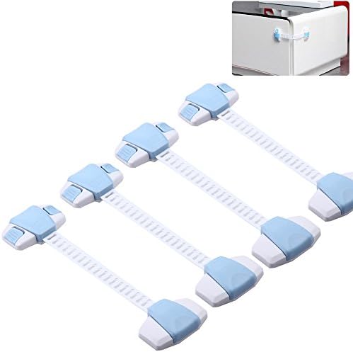 6 Pack Baby Lodge Child Safety Cabinet Locks - The Ultimate Childproofing Latches for Cabinets, Refrigerator, Drawers, Microwave, Oven, Toilet Seat - 3M Adhesives, Adjustable Strap Tingoo