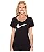 NIKE Women's Dry Training Scoop Tee, Black, Large